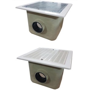 Ralo de fundo, poliéster e fibra de vidro 330 mm x 330 mm