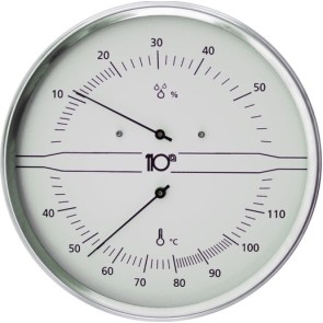 TERMOHIGRÓMETRO em INOX BRANCO